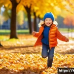 아동용 조끼 코디법 - **Prompt 1: Active Play in a Padded Vest** A happy and energetic young child, approximately 5-7 ...